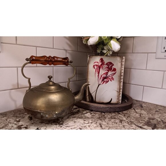 Antique Teapot Very Good Condition W/Gorgeous Handle Unpolished Natural Patina - Picture 16 of 16